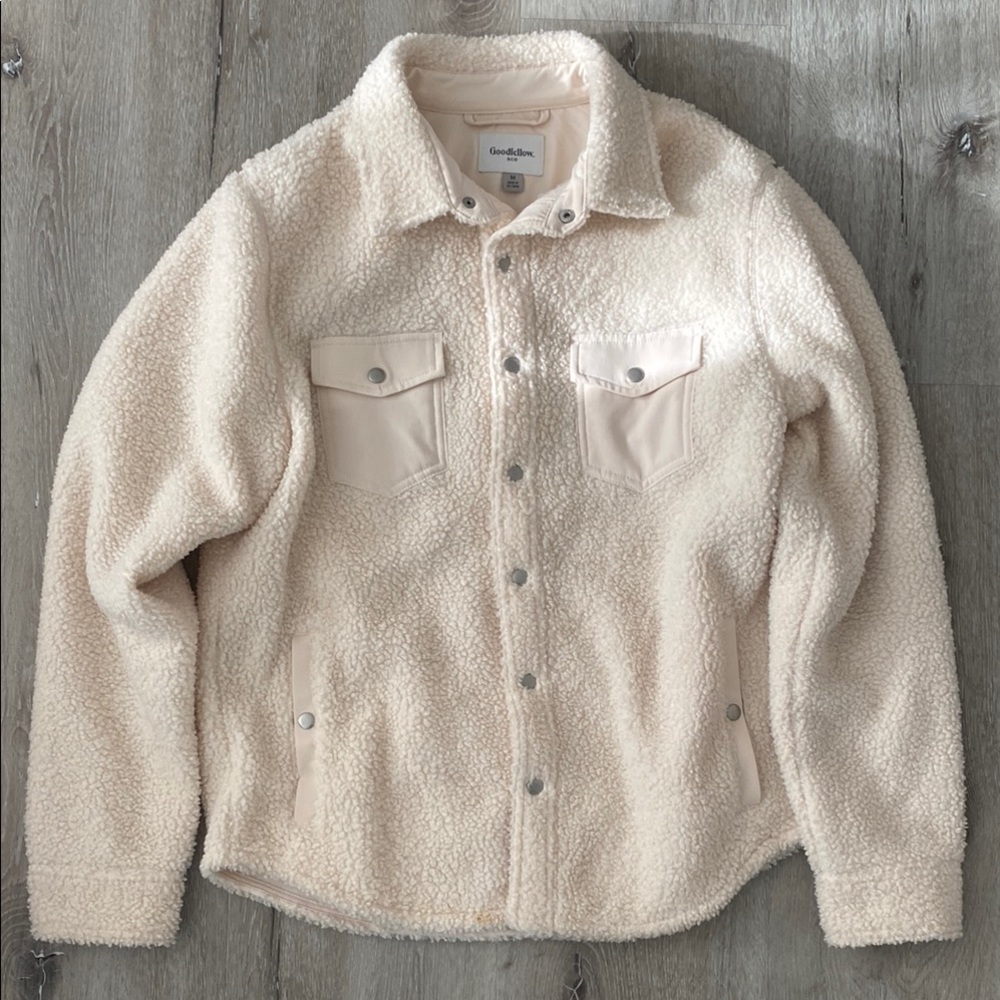 Goodfellow Cream Sherpa Shirtjacket